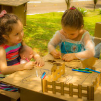 Antônia e Ana Luiza | 4 anos | A linha DPM é perfeita para criançada soltar a imaginação, pintar, decorar e contar a história, do seu jeitinho. | Produto: <a href="https://loja.euamopapelao.com.br/destaque-pinte-e-monte/fazendinha" target="_blank">Fazendinha – Linha DPM</a>
